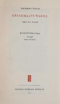 Bild Nr.1: 143-1672 Mann,T.: (Literatur und illustrierte Bücher 20.Jahrhundert - Alte Literatur in modernen Ausgaben)