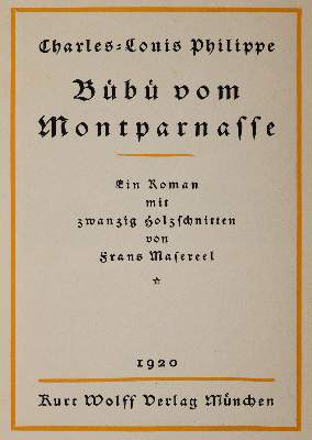 Bild Nr.1: 143-1678 Masereel,F.: (Literatur und illustrierte Bücher 20.Jahrhundert - Alte Literatur in modernen Ausgaben)