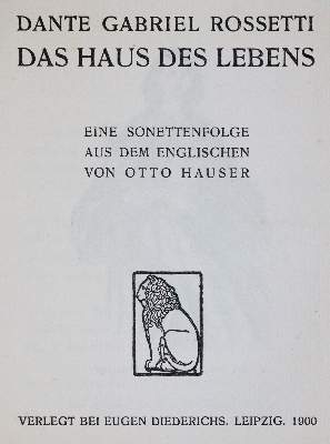 Bild Nr.1: 143-1716 Rossetti,D.G.: (Literatur und illustrierte Bücher 20.Jahrhundert - Alte Literatur in modernen Ausgaben)