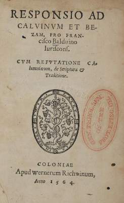 Bild Nr.1: 143-18 Baudouin,F.: (Alte Drucke, Handschriften und Theologie)