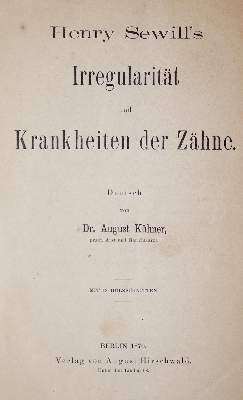 Bild Nr.1: 143-1859 Sewill,H.: (Medizin, Zahnheilkunde)