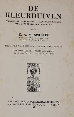 Bild Nr.1: 143-1926 Spruijt,C.A.M.: (Zoologie, Vögel, Tauben)