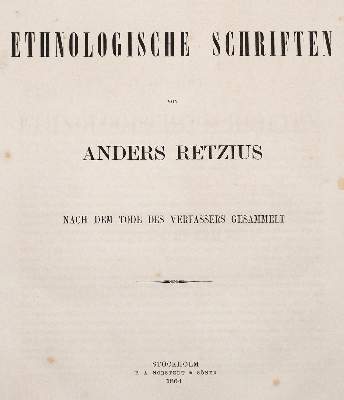 Bild Nr.1: 143-1938 Retzius,A.: (Verschiedene Gebiete - Varia, Anthropologie)
