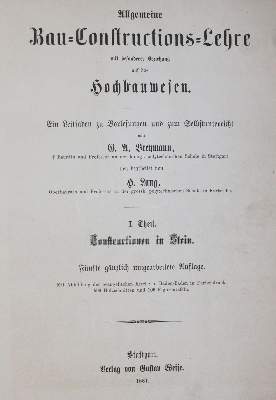 Bild Nr.1: 143-1952 Breymann,G.A.: (Verschiedene Gebiete - Varia, Bauwesen)