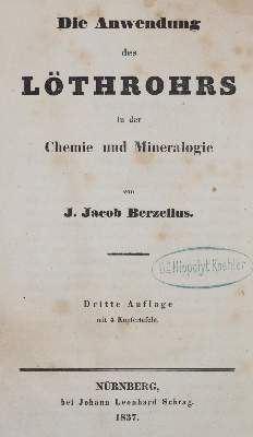 Bild Nr.1: 143-1956 Berzelius,J.J.: (Verschiedene Gebiete - Varia, Chemie)