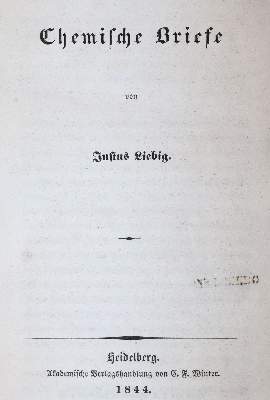 Bild Nr.1: 143-1959 Liebig,J.v.: (Verschiedene Gebiete - Varia, Chemie)