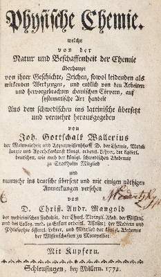 Bild Nr.1: 143-1965 Wallerius,J.G.: (Verschiedene Gebiete - Varia, Chemie)
