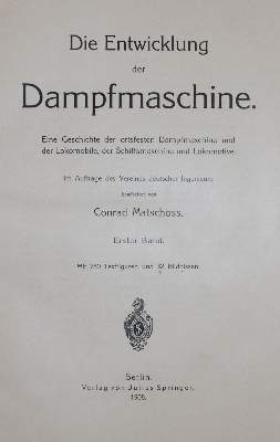 Bild Nr.1: 143-1968 Matschoss,C.: (Verschiedene Gebiete - Varia, Dampfmaschinen)