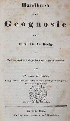 Bild Nr.1: 143-1977 Beche,H.T. de la.: (Verschiedene Gebiete - Varia, Geologie - Mineralogie u. Paläontologie)
