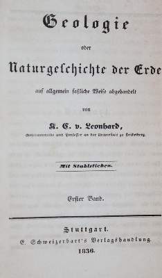 Bild Nr.1: 143-1991 Leonhard,K.C.v.: (Verschiedene Gebiete - Varia, Geologie - Mineralogie u. Paläontologie)