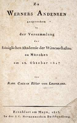 Bild Nr.1: 143-1992 Leonhard,K.C.v.: (Verschiedene Gebiete - Varia, Geologie - Mineralogie u. Paläontologie)