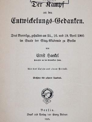 Bild Nr.1: 143-2008 Haeckel,E.: (Verschiedene Gebiete - Varia)