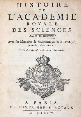 Bild Nr.1: 143-2012 Histoire de l'Academie Royale des Sciences.: (Verschiedene Gebiete - Varia)