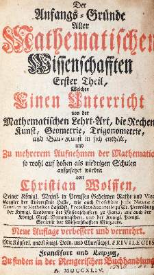 Bild Nr.1: 143-2027 Wolff,C.: (Verschiedene Gebiete - Varia, Mathematik)