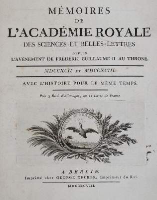 Bild Nr.1: 143-2030 Memoires de l'Academie Royale: (Verschiedene Gebiete - Varia)