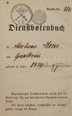 Bild Nr.1: 143-2164 Dienstbotenbuch: (Deutschland, Bayern)
