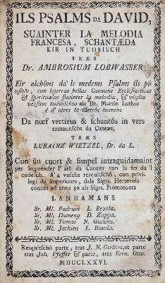 Bild Nr.1: 143-220 Lobwasser,A.: (Alte Drucke, Handschriften und Theologie)
