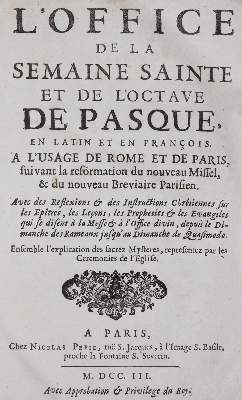 Bild Nr.1: 143-221 L'Office de la Semaine Sainte: (Alte Drucke, Handschriften und Theologie)