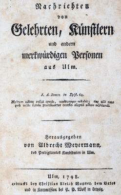Bild Nr.1: 143-2262 Weyermann,A. (Hrsg.).: (Deutschland, Ulm)