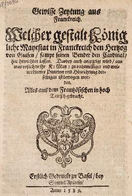 Bild Nr.1: 143-2278 Gewisse Zeytung aus Franckreich.: (Frankreich)