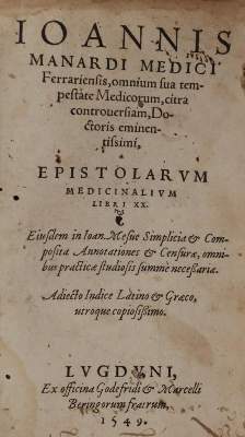 Bild Nr.1: 143-233 Manardi,J.: (Alte Drucke, Handschriften und Theologie)
