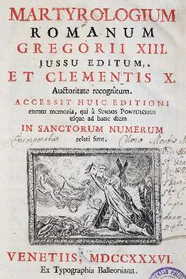 Bild Nr.1: 143-237 Martyrologium Romanum: (Alte Drucke, Handschriften und Theologie)