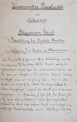 Bild Nr.1: 143-2388 Zürcherisches Privatrecht.: (Schweiz, Zürich)