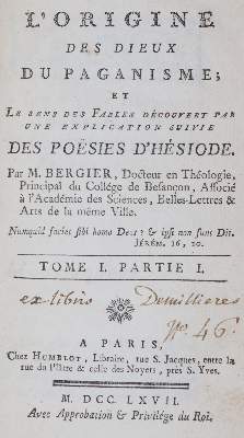 Bild Nr.1: 143-25 Bergier,(N.).: (Alte Drucke, Handschriften und Theologie)
