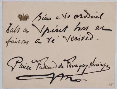 Bild Nr.1: 143-2510 Ferdinand, Prince de Faucigny-Lucinge,: (Autographen)