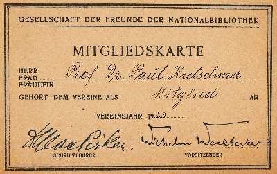 Bild Nr.1: 143-2519 Kretschmer, Paul,: (Autographen)