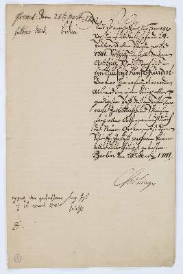 Bild Nr.1: 143-2523 Linger, Christian Nikolaus von,: (Autographen)