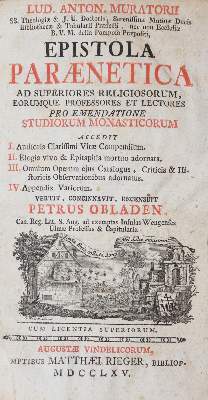 Bild Nr.1: 143-254 Muratori,L.A.: (Alte Drucke, Handschriften und Theologie)