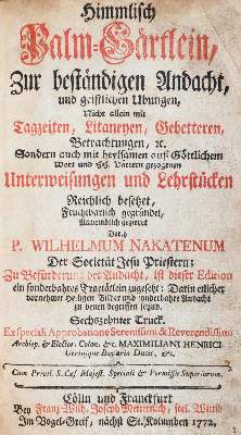 Bild Nr.1: 143-255 Nakatenus,W.: (Alte Drucke, Handschriften und Theologie)