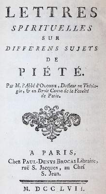 Bild Nr.1: 143-262 Olonne,(J.M.)de.: (Alte Drucke, Handschriften und Theologie)