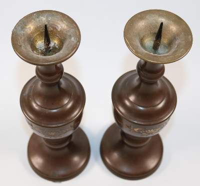Bild Nr.2: 143-2712 Paar Kerzenleuchter,: (Asiatika)