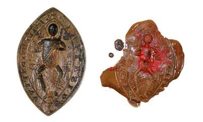 Bild Nr.1: 143-2791 Spitzovales Kirchensiegel: (Petschaften)