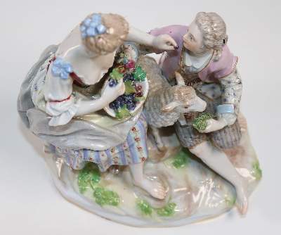 Bild Nr.2: 143-2809 Schäfergruppe - Michel Victor Acier: (Porzellan u. Keramik, Meissen)