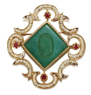 Bild Nr.1: 143-2829 Nephritkamee, Italien: (Schmuck, Broschen)