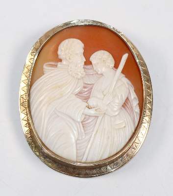 Bild Nr.1: 143-2831 Prächtige Muschelkamee: (Schmuck, Broschen)