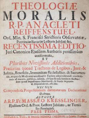 Bild Nr.1: 143-285 Reiffenstuel,A.: (Alte Drucke, Handschriften und Theologie)