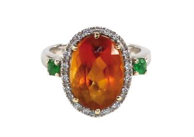 Bild Nr.1: 143-2856 Citrinring 750 WG.: (Schmuck, Ringe)