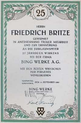 Bild Nr.2: 143-2948 Bing Werke A.G.: (Nürnberg)