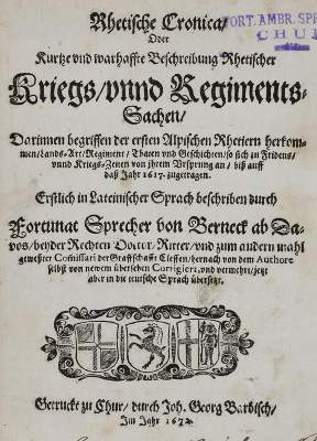 Bild Nr.1: 143-319 Sprecher von Bernegg,F.: (Alte Drucke, Handschriften und Theologie)