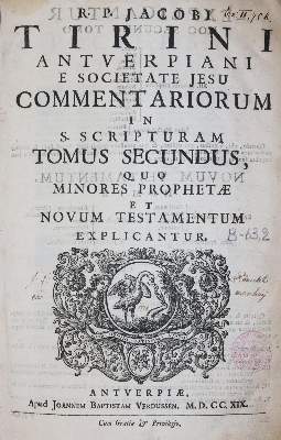Bild Nr.1: 143-336 Tirinus,J.: (Alte Drucke, Handschriften und Theologie)