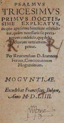Bild Nr.1: 143-345 Wild (Ferus),J.: (Alte Drucke, Handschriften und Theologie)