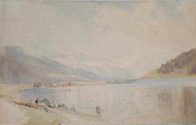 Bild Nr.1: 143-3522 Alpenlandschaft.: (Künstlergraphik)