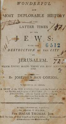 Bild Nr.1: 143-388 Josephus Ben Gorion (Pseud.).: (Judaica)
