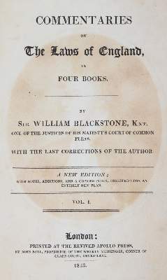 Bild Nr.1: 143-395 Blackstone,W.: (Juridica und Kriminologie)