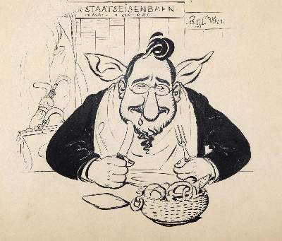 Bild Nr.1: 143-3978 Federzeichnungen.: (Künstlergraphik, Karikatur)