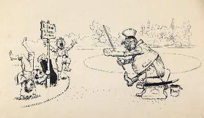 Bild Nr.2: 143-3978 Federzeichnungen.: (Künstlergraphik, Karikatur)